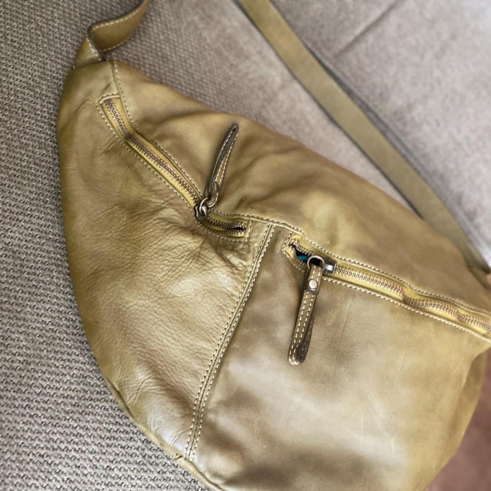 Olive Leather Crossbody Bag